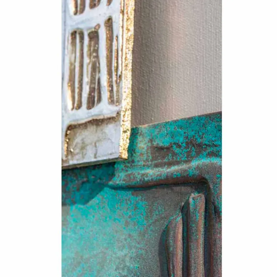 La pintura moderna con una lona marrón y ocho elementos de textura Andrew viadurini