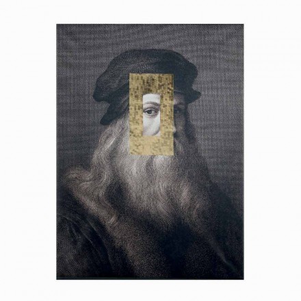 Cuadro moderno en lienzo impreso con decoración de pan de oro Made in Italy - Vinci viadurini