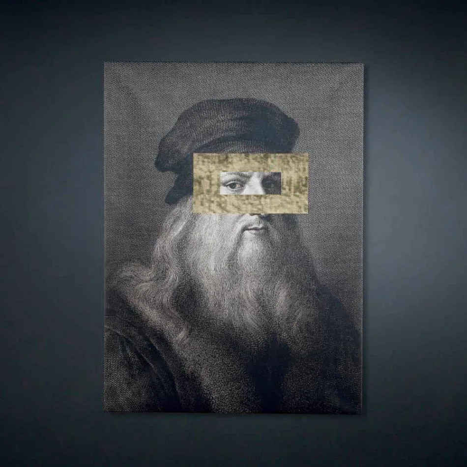 Cuadro de pared de lona impresa con detalle de pan de oro Made in Italy - Vinci viadurini