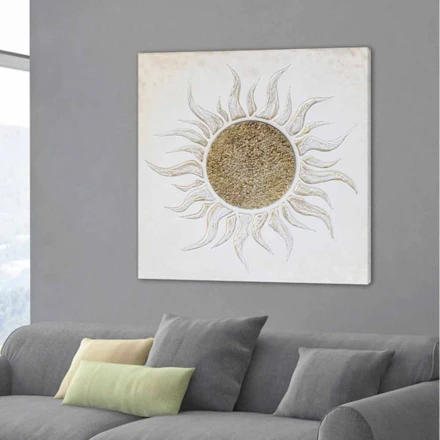 Marco para la sala de estar con decoraciones hechas a mano y estructura de marfil Luis viadurini