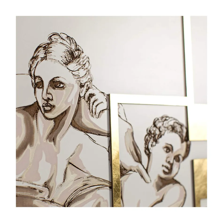 Cuadro realizado con láser que representa la creación Made in Italy - Pirucchio viadurini