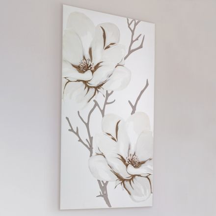 Cuadro hecho a láser con flor de magnolia Made in Italy - Misaki viadurini