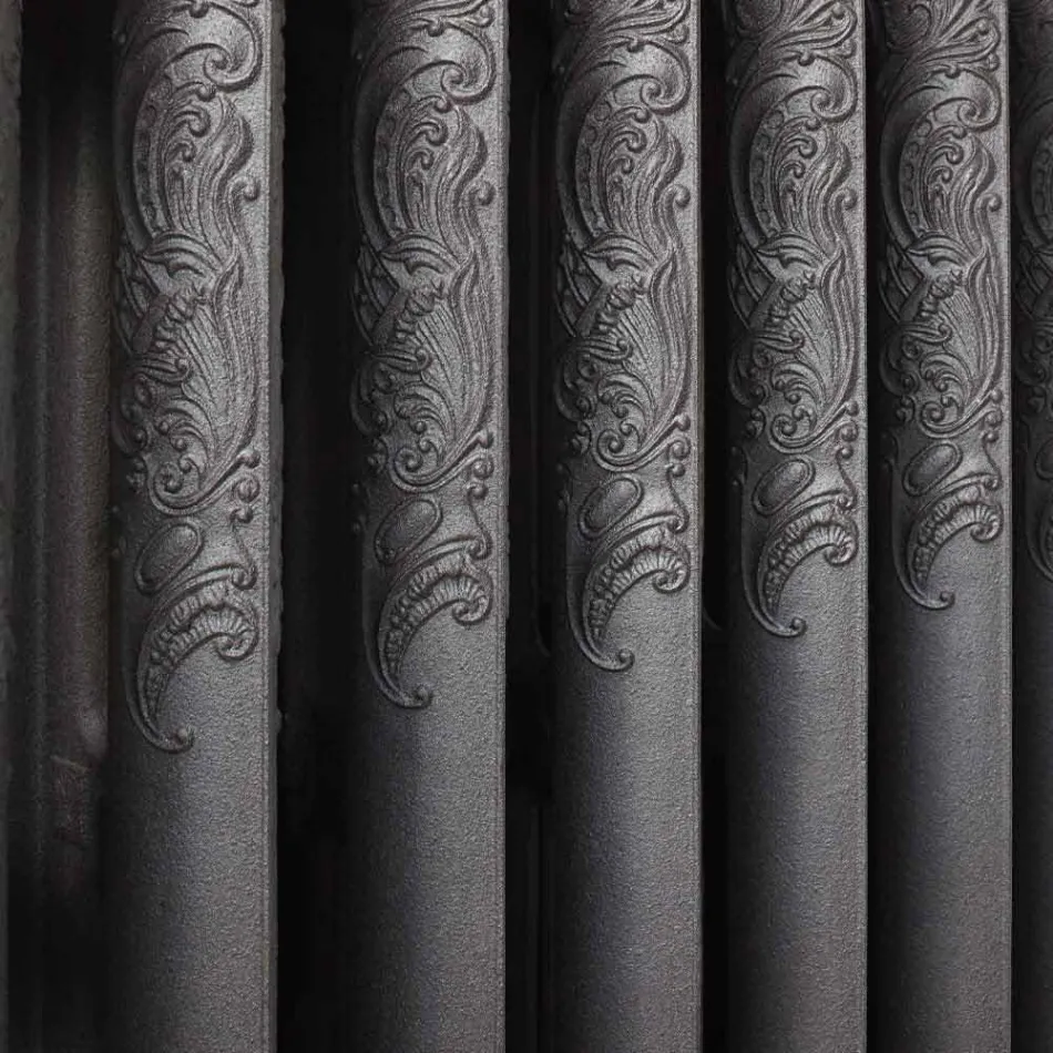 Radiador de diseño 7 elementos decorados en hierro fundido desde el suelo hasta 1062 W - Barroco viadurini