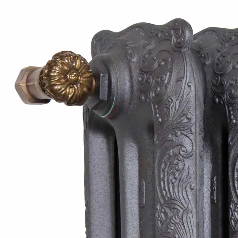 Radiador de diseño 7 elementos decorados en hierro fundido desde el suelo hasta 1062 W - Barroco viadurini
