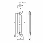 Radiador de diseño 7 elementos decorados en hierro fundido desde el suelo hasta 1062 W - Barroco viadurini