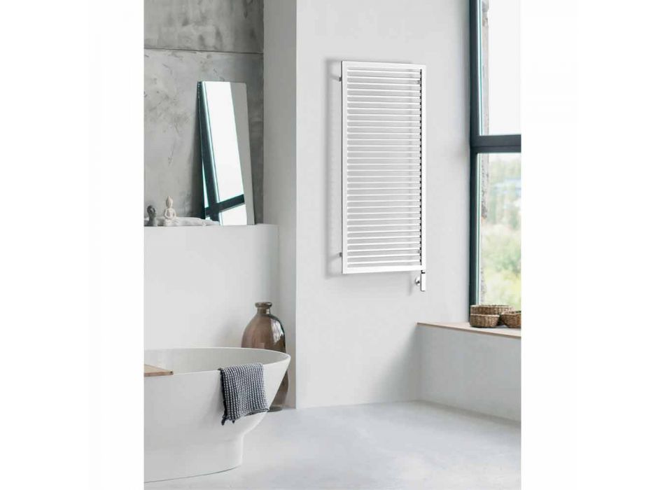 Radiador eléctrico para calentador de toallas en acero blanco - Shadow by Scirocco viadurini