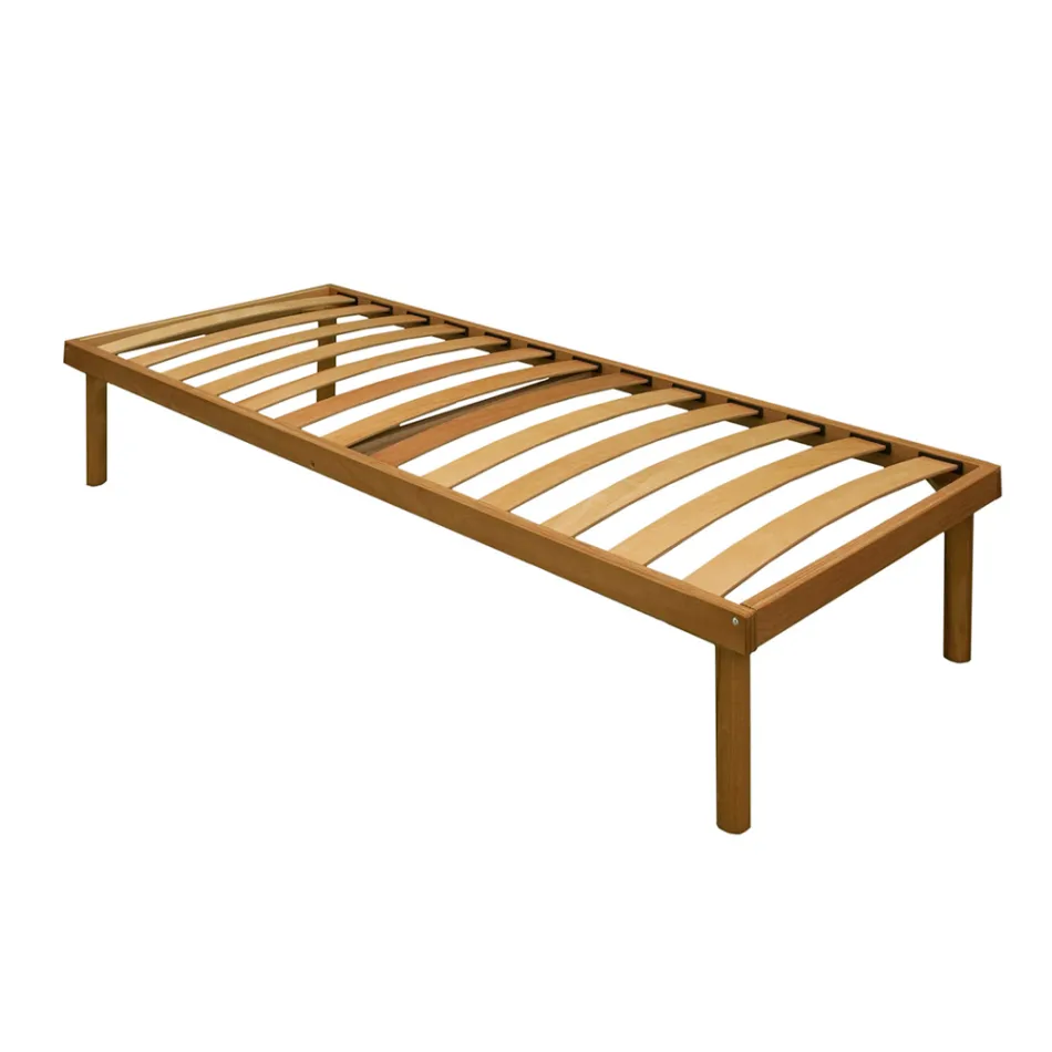 Somier individual íntegramente en madera de haya ecológica Delta 80x190 cm - Delta viadurini