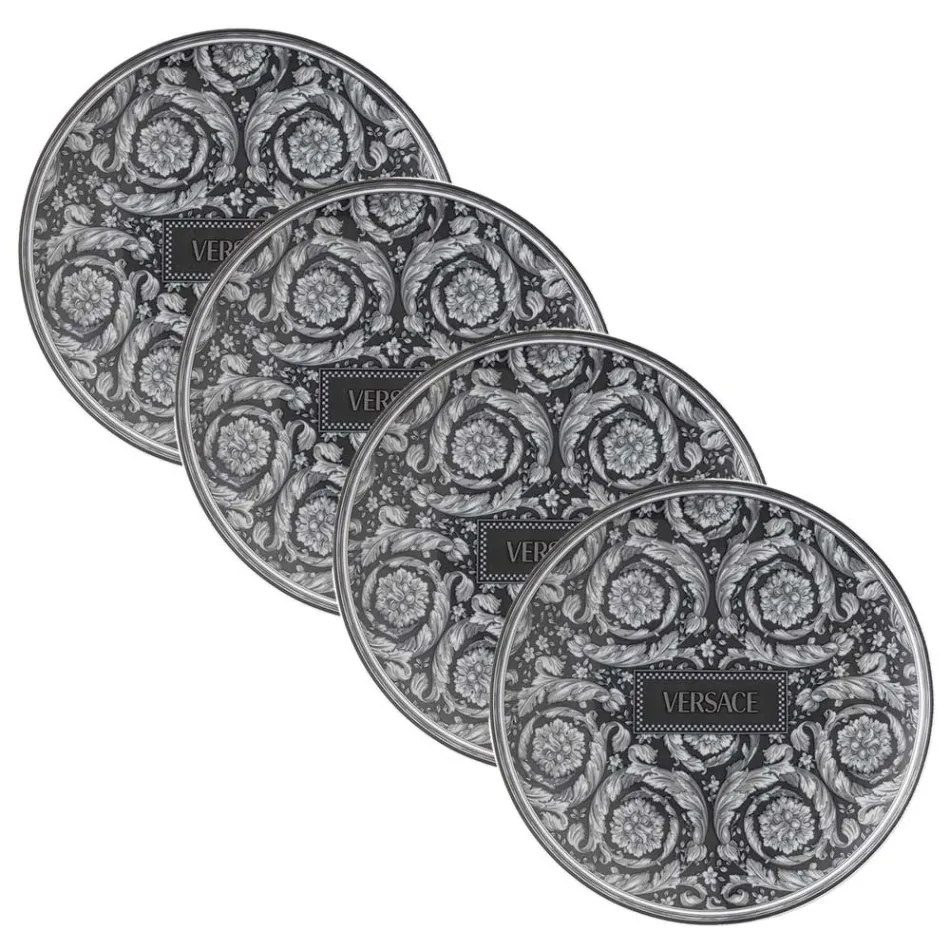 Rosenthal Versace Barocco 4 platos llanos diámetro 17 cm en porcelana - Barroco viadurini