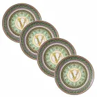 Rosenthal Versace Barocco Mosaic 4 platos llanos diámetro 17 cm - Mosaico viadurini