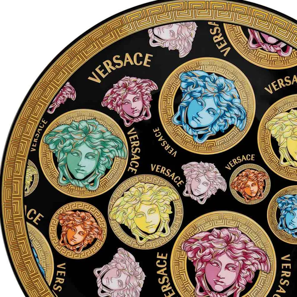 Rosenthal Versace Medusa Amplified Multicolor - Plato para colocar tarjetas de lugar - Amplifiedmulticolor viadurini