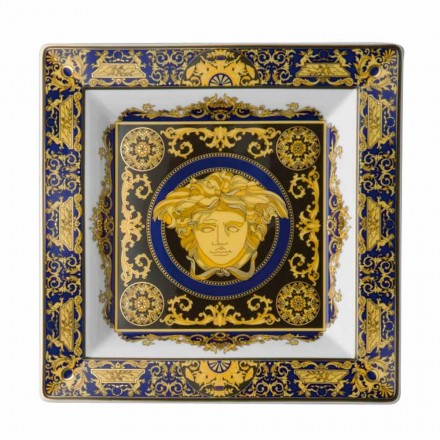 Rosenthal Versace Medusa Taza Azul 22cm moderno diseño de la porcelana viadurini