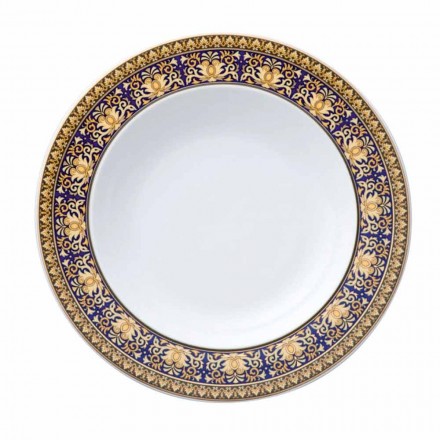 Rosenthal Versace Medusa Blue Plate diseño moderno porcelana inferior viadurini
