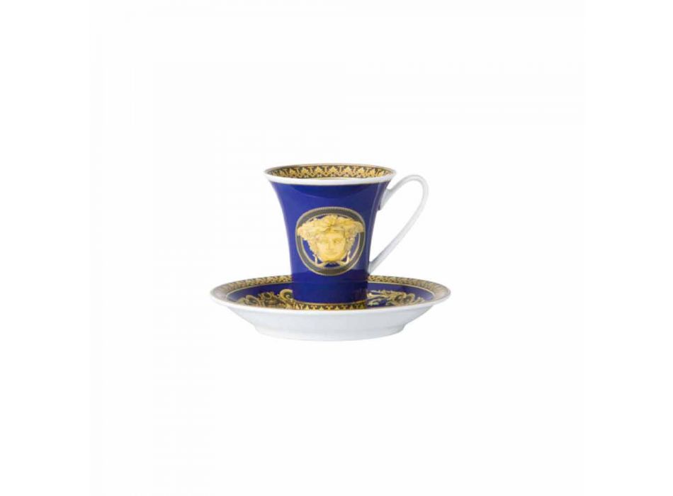 Copa Rosenthal Versace Medusa azul del diseñador de la porcelana de café viadurini