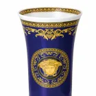 Rosenthal Versace Medusa jarrón azul de porcelana moderna 26cm diseño viadurini