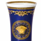Rosenthal Versace Medusa jarrón azul de porcelana moderna 34cm diseño viadurini