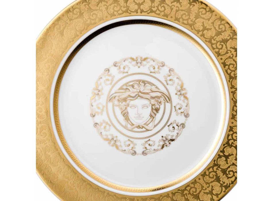 Rosenthal Versace Medusa Gala placa de oro de 30 cm marcador de posición de la porcelana viadurini