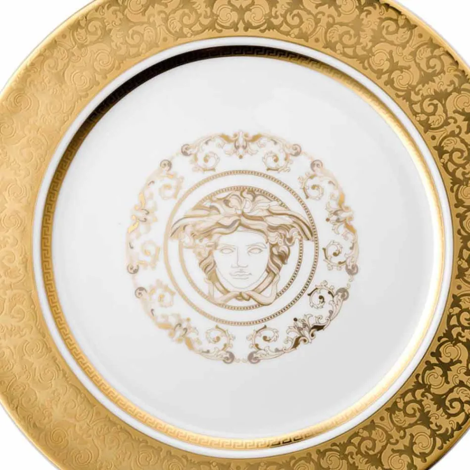 Rosenthal Versace Medusa Gala placa de oro de 30 cm marcador de posición de la porcelana viadurini