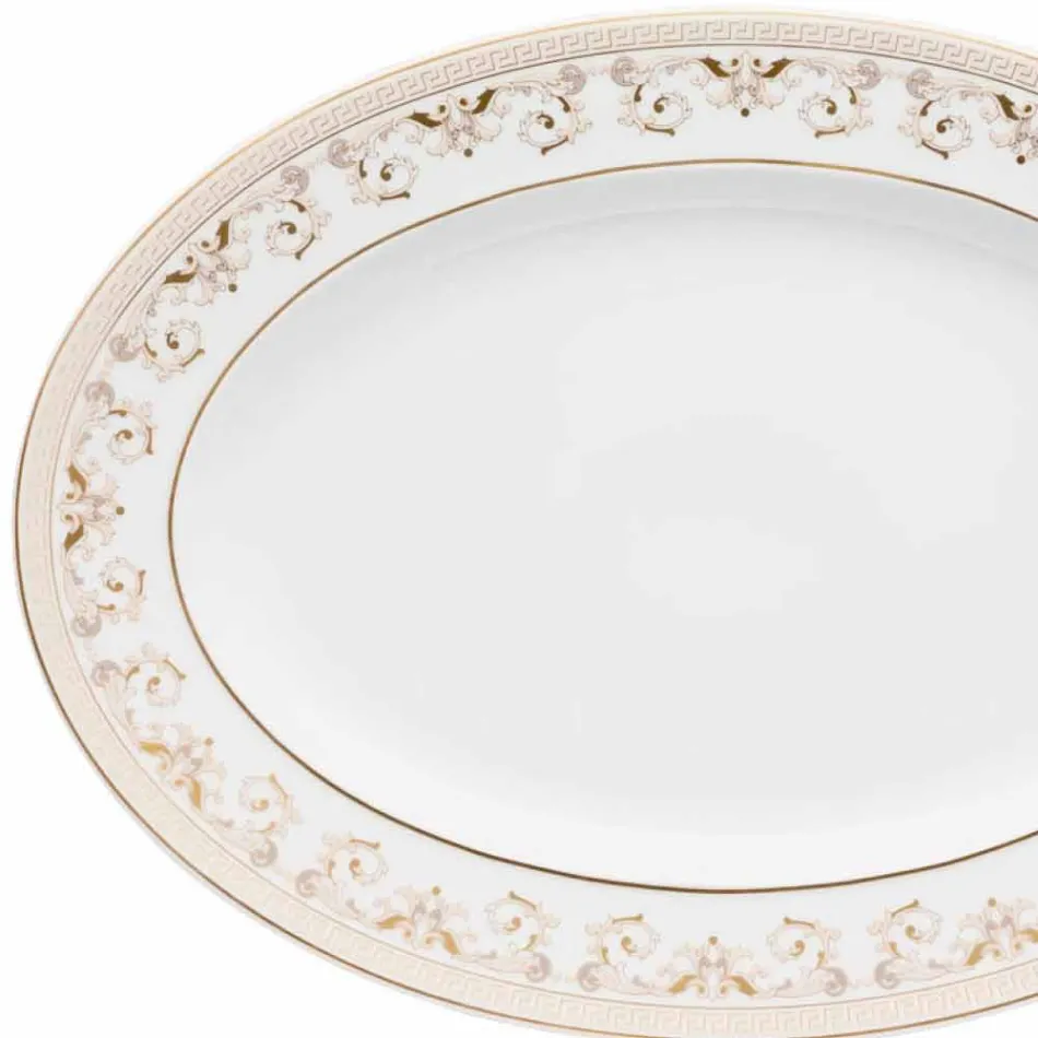 Rosenthal Versace Medusa Gala 34cm porcelana diseño de la placa ovalada viadurini