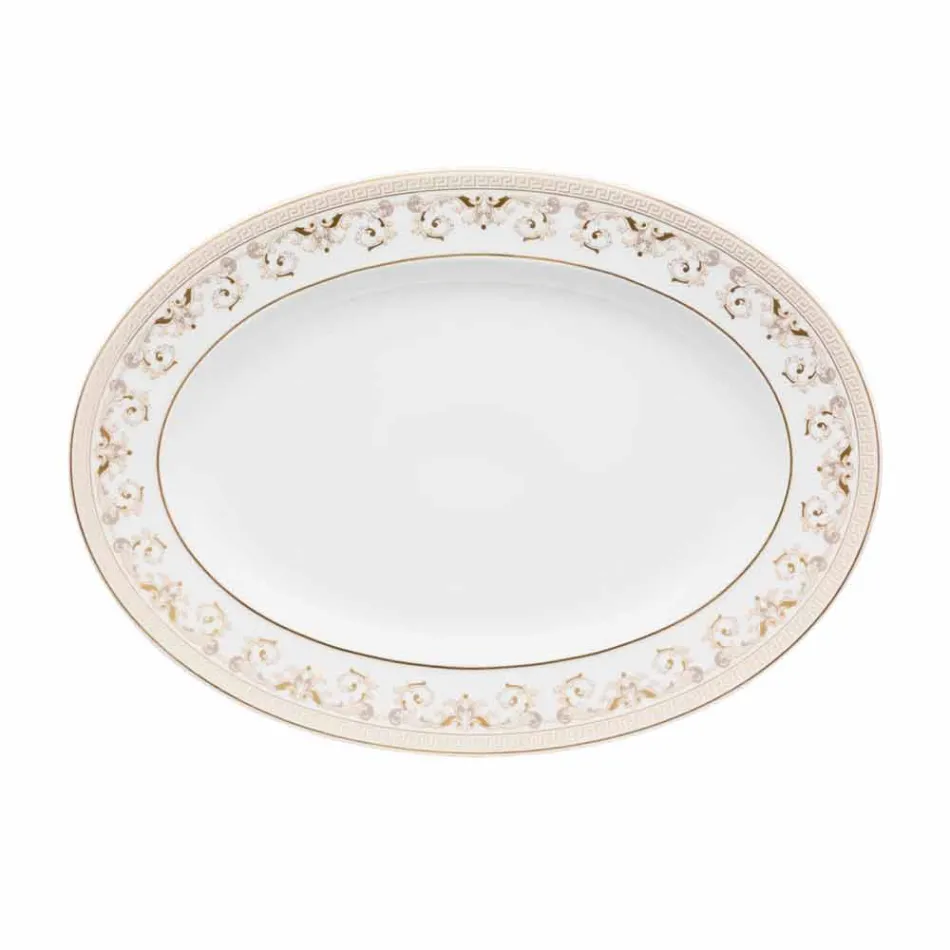 Rosenthal Versace Medusa Gala 34cm porcelana diseño de la placa ovalada viadurini