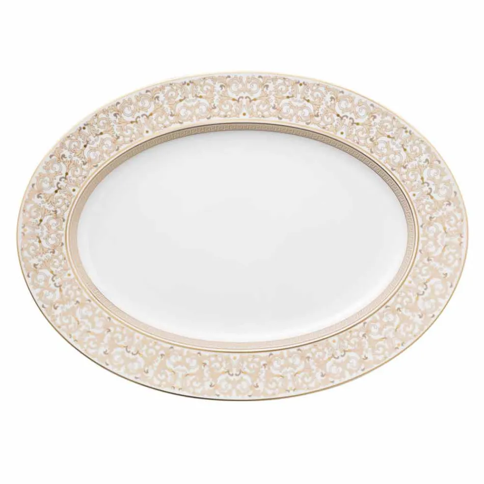 Rosenthal Versace Medusa Gala 40cm porcelana diseño de la placa ovalada viadurini