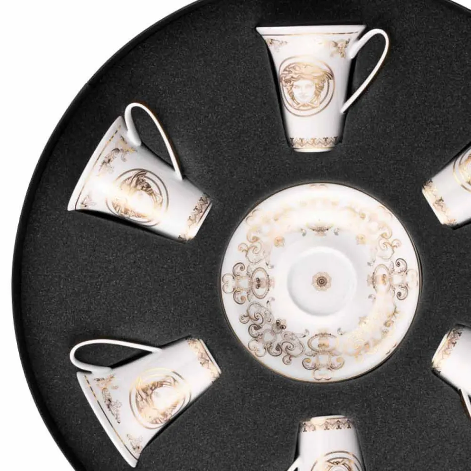 Rosenthal Versace Medusa Gala 6 de septiembre de café espresso piezas tazas de porcelana viadurini