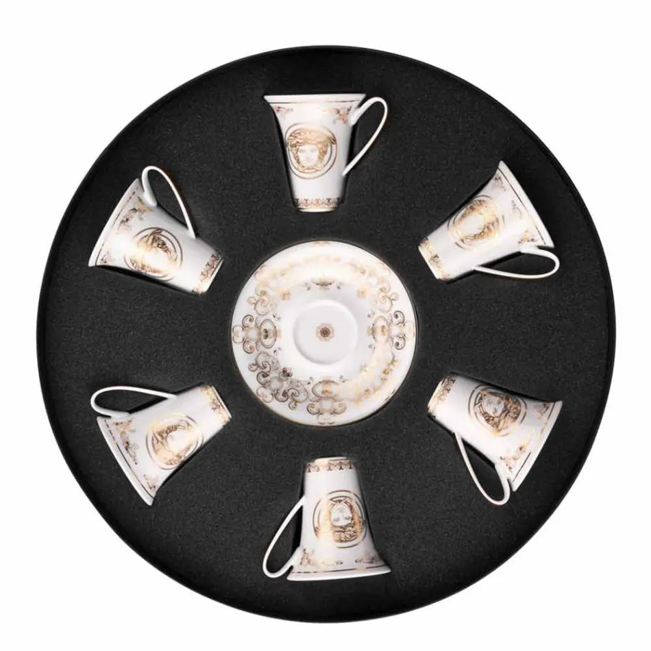 Rosenthal Versace Medusa Gala 6 de septiembre de café espresso piezas tazas de porcelana viadurini