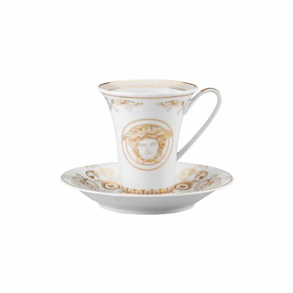 Rosenthal Versace Medusa Gala Copa alta porcelana Diseño del café viadurini