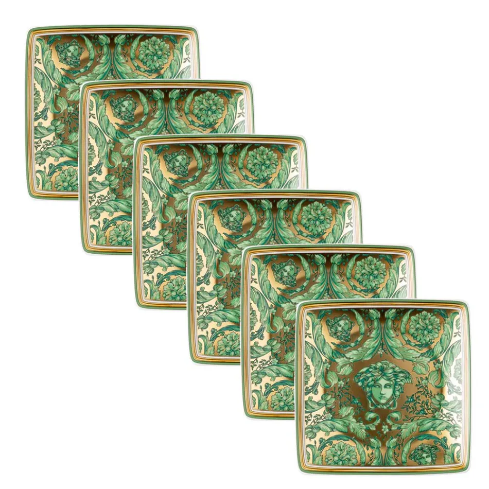 Guirnalda Medusa Rosenthal Versace de 6 tazas cuadradas planas - Navidad viadurini