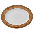 Rosenthal Versace Medusa Rojo Oval plato de porcelana de 40 cm de diseño