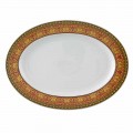 Rosenthal Versace Medusa Rojo diseño oval plato de porcelana