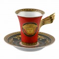 Rosenthal Versace Medusa Taza de café roja Diseño Alta Porcelana