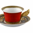 Rosenthal Versace Medusa rojo de la taza de té de porcelana diseño moderno viadurini
