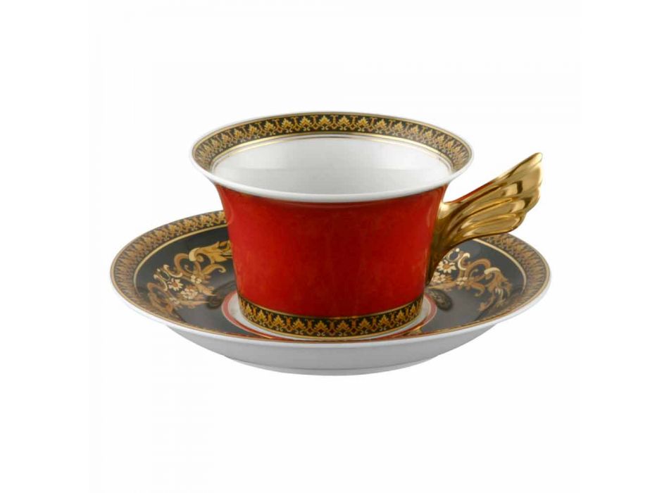 Rosenthal Versace Medusa rojo de la taza de té de porcelana diseño moderno viadurini