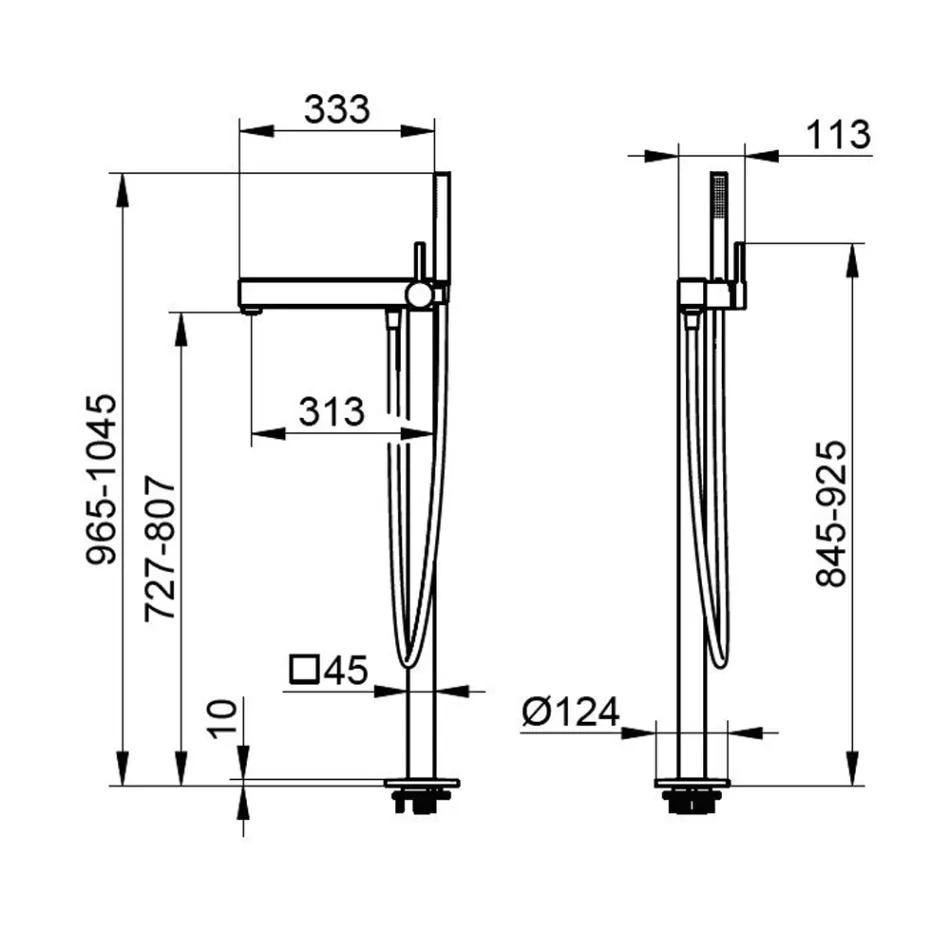 Grifos de suelo Mezclador monomando de baño - Erik viadurini