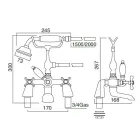 Grifería de latón para bañera con ducha manual Classic Luxury - Fioretta viadurini