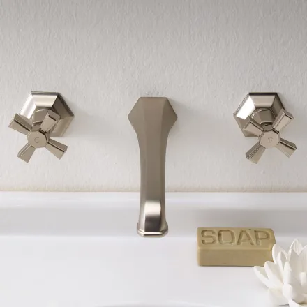 Grifo para lavabo de pared de diseño vintage en latón Made in Italy - Silvana viadurini