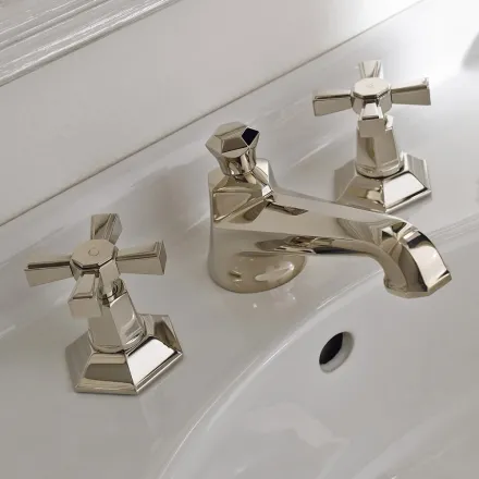 Grifo para lavabo sobre encimera de diseño vintage en latón Made in Italy - Silvana viadurini