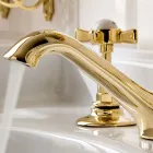 Grifo para lavabo de latón con 3 orificios, estilo vintage, Made in Italy – Katerina viadurini