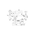 Grifo para lavabo de latón con 3 orificios, estilo vintage, Made in Italy – Katerina viadurini