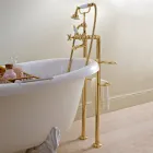 Classic Brass Grifo de pie para bañera con teleducha - Fioretta viadurini