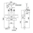 Classic Brass Grifo de pie para bañera con ducha manual - Fioretta viadurini