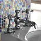 Grifo para bidé vintage de latón con 3 orificios Made in Italy - Elisea viadurini