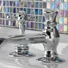 Grifo para lavabo vintage con 3 orificios en latón vintage Made in Italy - Elisea viadurini