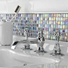 Grifo para lavabo vintage con 3 orificios en latón vintage Made in Italy - Elisea viadurini