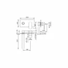 Grifo monomando de pared de diseño, placa única Made in Italy - Sika viadurini