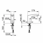 Grifo de lavabo de baño de metal moderno con sensor de infrarrojos - Gonzo viadurini