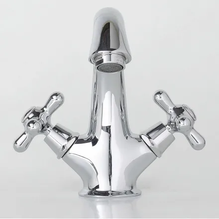 Grifo para lavabo de baño de un orificio en latón con desagüe estilo clásico - Ercolina viadurini