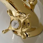 Grifo para bidé de un orificio de latón con tiradores clásicos de mariposa - Fioretta viadurini