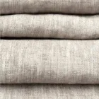 Camino de lino beige con borde doblado de lujo artesanal italiano - Limao viadurini