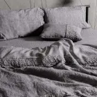 Bolsa de almacenaje para funda nórdica de lino con encaje y botones Sinergia - Energis viadurini